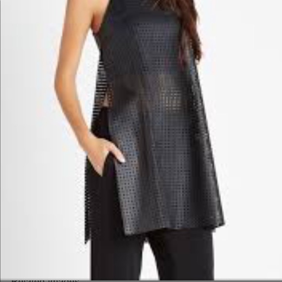BCBGeneration Laser cut Faux leather long top - Picture 3 of 13